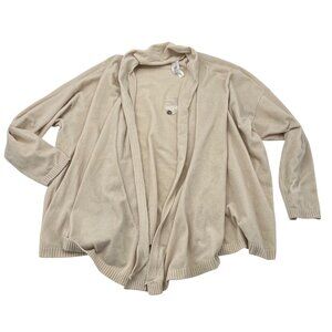 Marla Wynne Lounge Womens Beige Open-Front Cardigan XL Soft Chenille